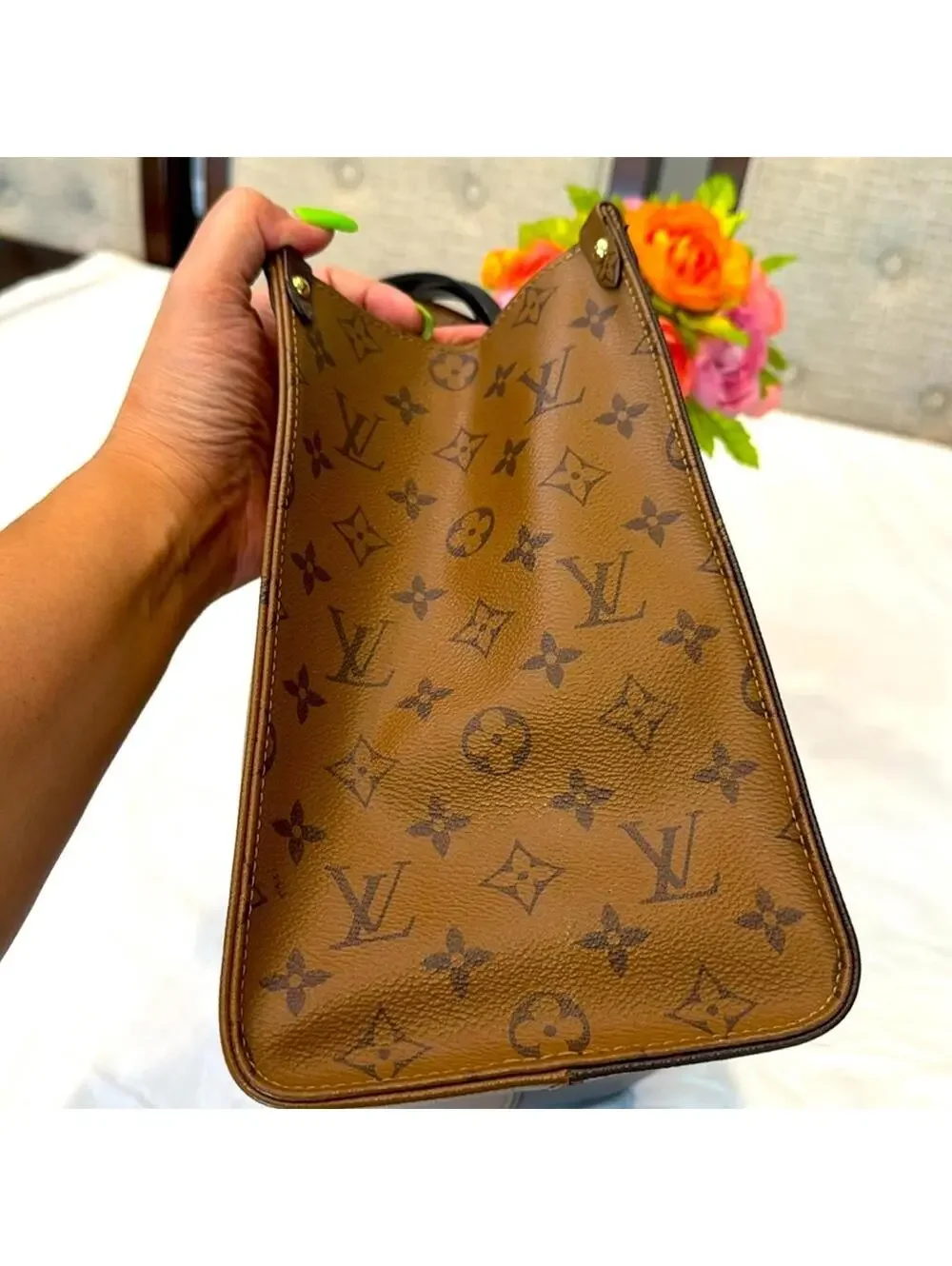 Authentic Louis Vuitton Brown OnTheGo MM Tote Bag